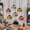 Gastor Hanglamp, Kogellampje, Hanglamp Chroom, Goud, Duidelijk, Koperkleurig, Rookkleurig, 6-lichts