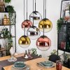 Gastor Hanglamp, Kogellampje, Hanglamp Chroom, Goud, Duidelijk, Koperkleurig, Rookkleurig, 6-lichts