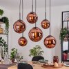 Gastor Hanglamp, Kogellampje, Hanglamp Koperkleurig, 6-lichts