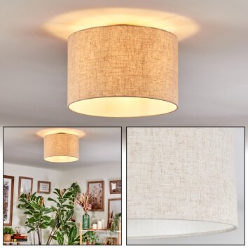 Bassagoda Plafondlamp Beige, Wit, 1-licht