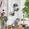 Gastor Kogellampje, Wandlamp Chroom, Rookkleurig, 3-lichts