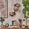 Gastor Kogellampje, Wandlamp Chroom, Rookkleurig, 3-lichts