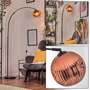 Ripoll Staande lamp, Booglampen Zwart, 1-licht