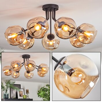 Ripoll Plafondlamp, Kogellampje Amber, 7-lichts