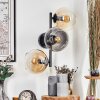 Koyoto Kogellampje, Wandlamp Amber, Duidelijk, Rookkleurig, 3-lichts