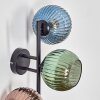 Koyoto Kogellampje, Wandlamp Blauw, Groen, Koperkleurig, 3-lichts