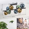 Ripoll Plafondlamp, Kogellampje Blauw, Goud, Groen, 8-lichts
