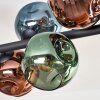 Ripoll Plafondlamp, Kogellampje Blauw, Groen, Koperkleurig, 10-lichts