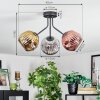 Ripoll Plafondlamp, Kogellampje Chroom, Goud, Koperkleurig, Rookkleurig, 3-lichts