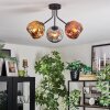 Ripoll Plafondlamp, Kogellampje Chroom, Goud, Koperkleurig, Rookkleurig, 3-lichts