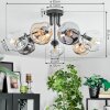 Ripoll Plafondlamp, Kogellampje Amber, Duidelijk, Rookkleurig, 7-lichts