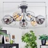 Ripoll Plafondlamp, Kogellampje Amber, Duidelijk, Rookkleurig, 7-lichts