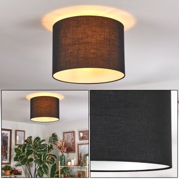 Bassagoda Plafondlamp Zwart, Wit, 1-licht