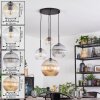 Koyoto Hanglamp, Kogellampje, Cluster hanglamp Amber, Duidelijk, Rookkleurig, 4-lichts