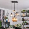 Koyoto Hanglamp, Kogellampje, Cluster hanglamp Amber, Duidelijk, Rookkleurig, 4-lichts