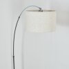Bassagoda Staande lamp, Booglampen Chroom, Zwart, 1-licht, Stoffen lampenkap