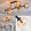Koyoto Plafondlamp, Kogellampje Amber, Duidelijk, 8-lichts