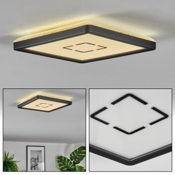 Simonstorp Plafondlamp, Paneel LED Zwart, Wit, 1-licht
