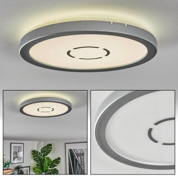 Simonstorp Plafondlamp, Paneel LED Zilver, Wit, 1-licht