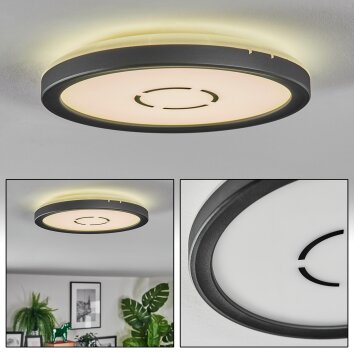 Simonstorp Plafondlamp, Paneel LED Zwart, Wit, 1-licht