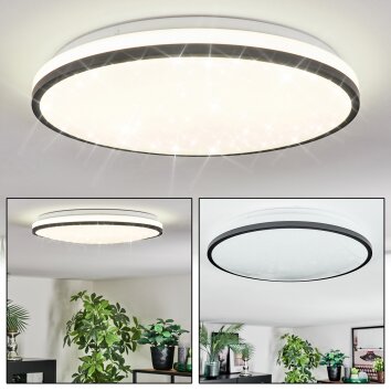 Onara Plafondlamp, Paneel LED Zwart, Wit, 1-licht