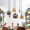 Ripoll Hanglamp, Kogellampje, Hanglamp Amber, Duidelijk, Rookkleurig, 6-lichts