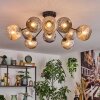 Ripoll Plafondlamp, Kogellampje Amber, Rookkleurig, 10-lichts