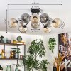 Ripoll Plafondlamp, Kogellampje Amber, Duidelijk, Rookkleurig, 10-lichts