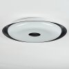 Goran Plafondlamp, Paneel LED Zwart, Wit, 1-licht, Afstandsbediening