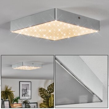 Esmar Plafondlamp, Paneel LED Zilver, 1-licht