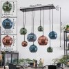 Ripoll Hanglamp, Kogellampje, Hanglamp Blauw, Groen, Koperkleurig, 8-lichts