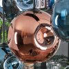 Ripoll Hanglamp, Kogellampje, Hanglamp Blauw, Groen, Koperkleurig, 8-lichts