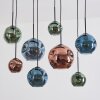 Ripoll Hanglamp, Kogellampje, Hanglamp Blauw, Groen, Koperkleurig, 8-lichts