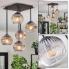 Koyoto Plafondlamp, Kogellampje Duidelijk, Rookkleurig, 5-lichts