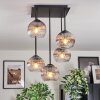 Koyoto Plafondlamp, Kogellampje Duidelijk, Rookkleurig, 5-lichts