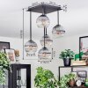 Koyoto Plafondlamp, Kogellampje Duidelijk, Rookkleurig, 5-lichts