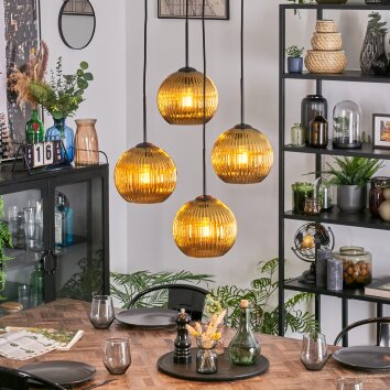 Koyoto Hanglamp, Kogellampje, Cluster hanglamp Goud, 4-lichts