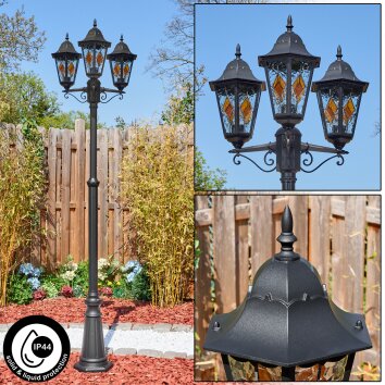 Hongkong Kandelaar, Pad licht Zwart, 3-lichts