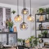 Ripoll Hanglamp, Kogellampje, Cluster hanglamp Amber, Duidelijk, Rookkleurig, 4-lichts