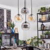 Ripoll Hanglamp, Kogellampje, Cluster hanglamp Amber, Duidelijk, Rookkleurig, 4-lichts