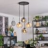 Ripoll Hanglamp, Kogellampje, Cluster hanglamp Amber, Duidelijk, Rookkleurig, 4-lichts