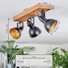 Hagan Plafondlamp, Plafondspot Natuurlijke kleuren, Zwart, 3-lichts