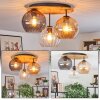 Koyoto Plafondlamp, Kogellampje 40 cm Natuurlijke kleuren, Zwart, 3-lichts