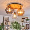 Koyoto Plafondlamp, Kogellampje 40 cm Natuurlijke kleuren, Zwart, 3-lichts