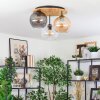 Koyoto Plafondlamp, Kogellampje 40 cm Natuurlijke kleuren, Zwart, 3-lichts
