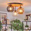 Koyoto Plafondlamp, Kogellampje 40 cm Natuurlijke kleuren, Zwart, 3-lichts