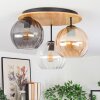 Koyoto Plafondlamp, Kogellampje 40 cm Natuurlijke kleuren, Zwart, 3-lichts