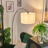 Soungou Staande lamp, Booglampen Chroom, Zwart, 1-licht, Stoffen lampenkap