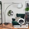 Soungou Staande lamp, Booglampen Chroom, Zwart, 1-licht, Stoffen lampenkap