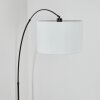 Soungou Staande lamp, Booglampen Chroom, Zwart, 1-licht, Stoffen lampenkap